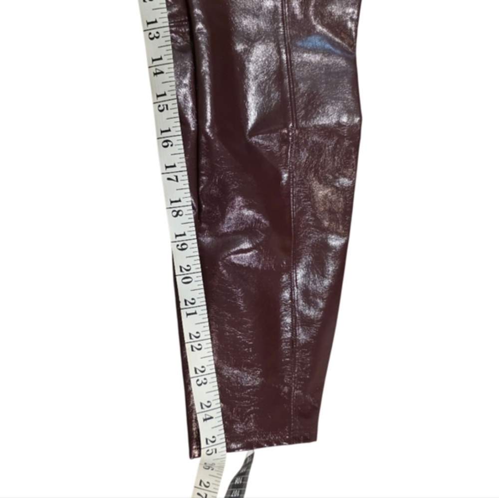 SPANX Vegan Patent Leather Leggings Pants in Ruby Burgundy Red Size 1X NEW‎ - Picture 8 of 14